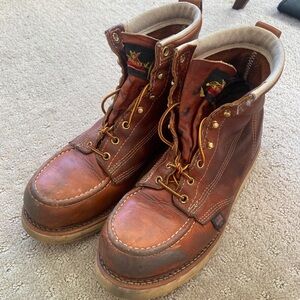 Thorogood steel toe work boots, size 9